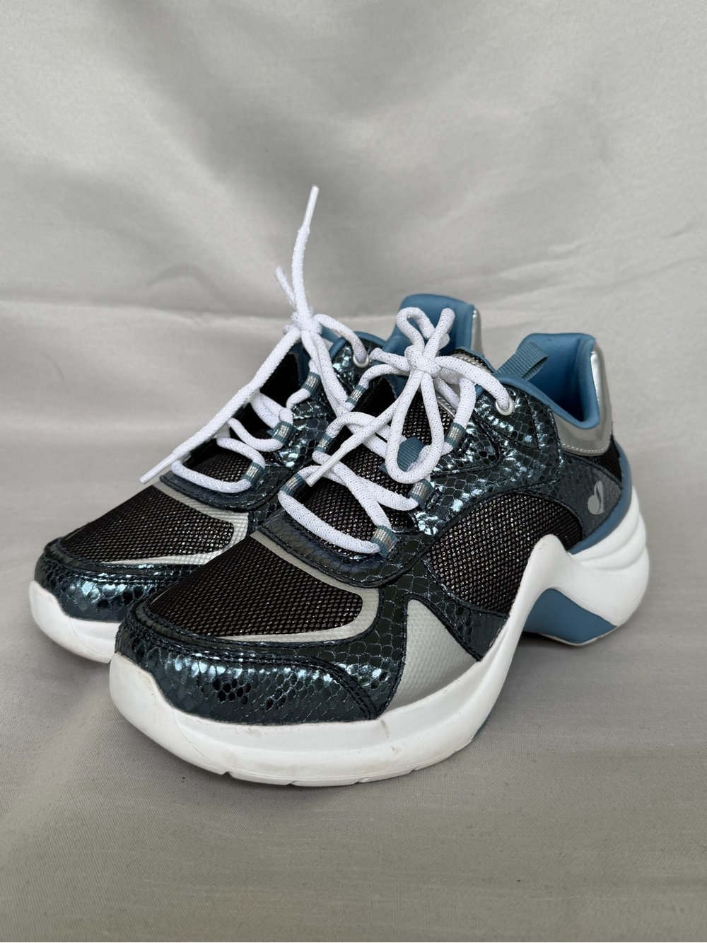 Skechers Street Solei St Textured Chunky Women’s 10 Athletic Sneaker Blue Metal